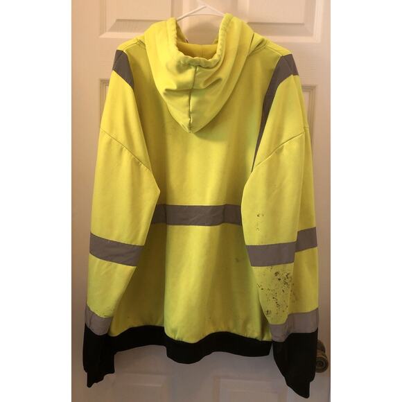 Radwear by Radians Safety Hoodie Full Zip Reflective Hi Visibility Yellow Sz 3X - Picture 4 of 16